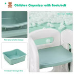 Meuble de Rangement pour Jouets d'Enfants Costway avec Bacs et Étagère Multi-Niveaux pour Chambre d'Enfant/Salle de Jeux Vert/Bleu
