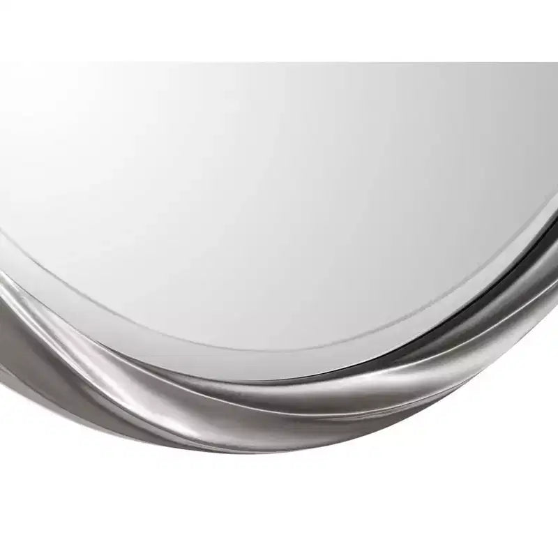Miroir mural décoratif rond Uttermost, moderne, biseauté, avec cadre en feuille d'argent métallique, 91 cm de large, pour salle de bain, salon, bureau