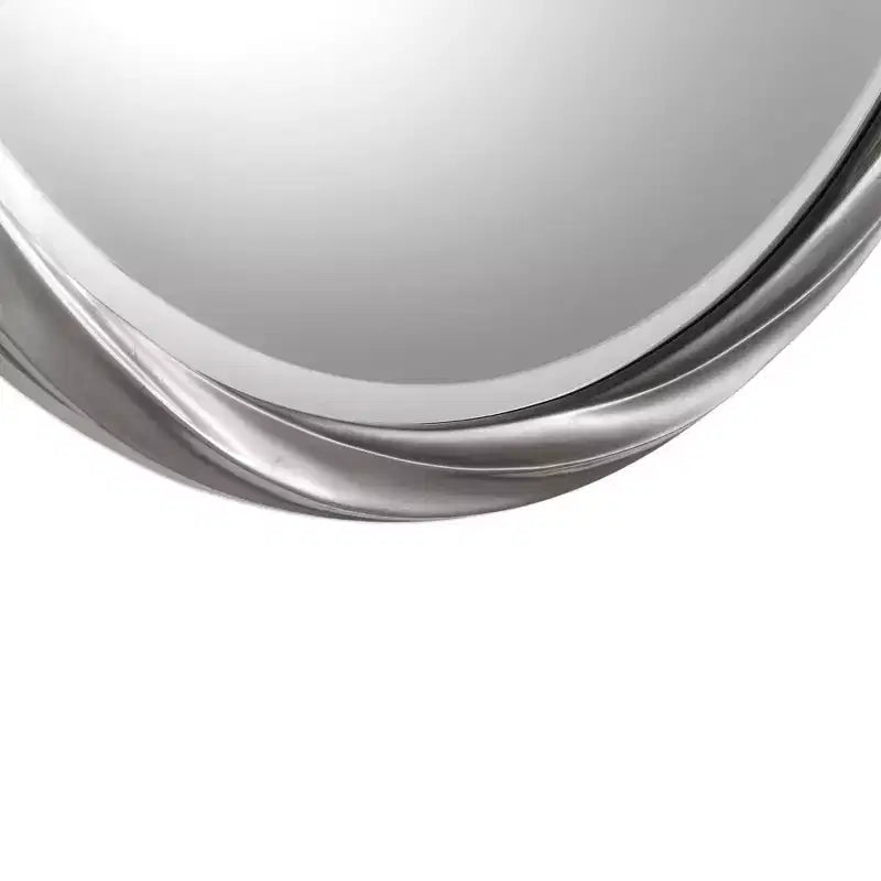 Miroir mural décoratif rond Uttermost, moderne, biseauté, avec cadre en feuille d'argent métallique, 91 cm de large, pour salle de bain, salon, bureau