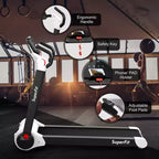 Costway Tapis de course électrique pliable 2,25 CV Contrôle via application Bluetooth