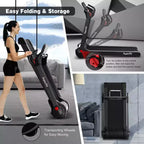 Costway Tapis de course électrique pliable 2,25 CV Contrôle via application Bluetooth