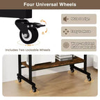 Bureau d'ordinateur Costway, chariot à roulettes pour ordinateur portable, poste de travail avec tiroir coulissant pour clavier