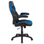 BlackArc High Back Gaming Chair with Faux Leather Upholstery, Height Adjustable Swivel Seat & Padded Flip-Up Arms