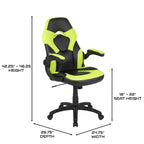 BlackArc High Back Gaming Chair with Faux Leather Upholstery, Height Adjustable Swivel Seat & Padded Flip-Up Arms