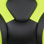 BlackArc High Back Gaming Chair with Faux Leather Upholstery, Height Adjustable Swivel Seat & Padded Flip-Up Arms