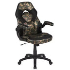 BlackArc High Back Gaming Chair with Faux Leather Upholstery, Height Adjustable Swivel Seat & Padded Flip-Up Arms