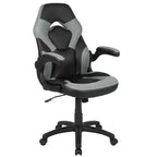 BlackArc High Back Gaming Chair with Faux Leather Upholstery, Height Adjustable Swivel Seat & Padded Flip-Up Arms