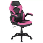 BlackArc High Back Gaming Chair with Faux Leather Upholstery, Height Adjustable Swivel Seat & Padded Flip-Up Arms