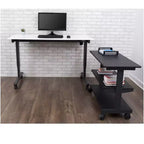 Stand Up Desk Store Organiseur de bureau à roulettes 3 étagères pour retour de bureau et bibliothèque mobile