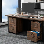 2-Drawer Rolling Wood File Cabinet with Lock