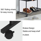 Rolling Garment Rack Clothes Metal Stand Shelf