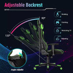 Costway Gaming Chair Adjustable Swivel Computer Chair w/ Dynamic LED Lights