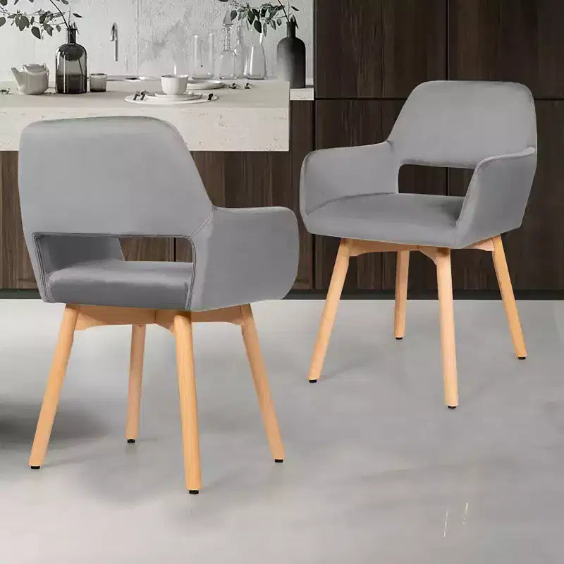 Costway Lot de 2 Fauteuils d'Appoint Modernes en Velours Fauteuils de Loisirs Club Invité Jaune/Bleu/Gris