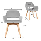 Costway Lot de 2 Fauteuils d'Appoint Modernes en Velours Fauteuils de Loisirs Club Invité Jaune/Bleu/Gris