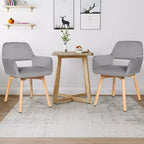 Costway Lot de 2 Fauteuils d'Appoint Modernes en Velours Fauteuils de Loisirs Club Invité Jaune/Bleu/Gris