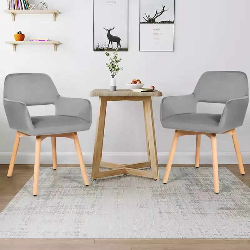 Costway Lot de 2 Fauteuils d'Appoint Modernes en Velours Fauteuils de Loisirs Club Invité Jaune/Bleu/Gris