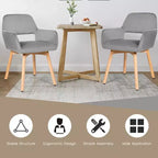 Costway Lot de 2 Fauteuils d'Appoint Modernes en Velours Fauteuils de Loisirs Club Invité Jaune/Bleu/Gris