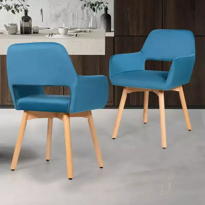 Costway Lot de 2 Fauteuils d'Appoint Modernes en Velours Fauteuils de Loisirs Club Invité Jaune/Bleu/Gris