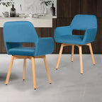 Costway Lot de 2 Fauteuils d'Appoint Modernes en Velours Fauteuils de Loisirs Club Invité Jaune/Bleu/Gris