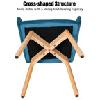 Costway Lot de 2 Fauteuils d'Appoint Modernes en Velours Fauteuils de Loisirs Club Invité Jaune/Bleu/Gris