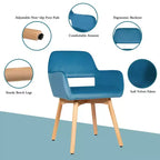 Costway Lot de 2 Fauteuils d'Appoint Modernes en Velours Fauteuils de Loisirs Club Invité Jaune/Bleu/Gris