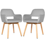 Costway Lot de 2 Fauteuils d'Appoint Modernes en Velours Fauteuils de Loisirs Club Invité Jaune/Bleu/Gris