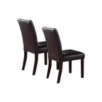 Simple Relax Set of 2 Leroux Upholstered Dining Chairs with Button Tufted in Dark Brown