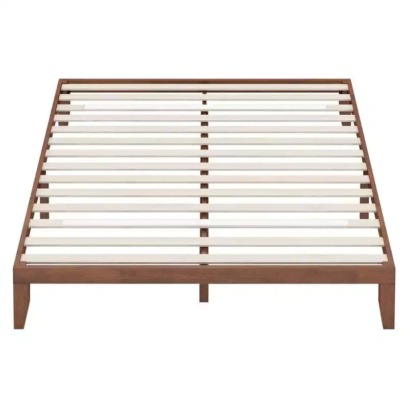 Cadre de lit King Size 14'' Costway avec support à lattes en bois pour matelas EspressoNaturel
