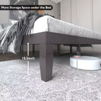 Cadre de lit King Size 14'' Costway avec support à lattes en bois pour matelas EspressoNaturel