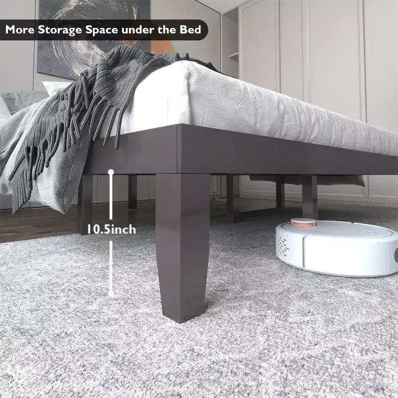 Cadre de lit King Size 14'' Costway avec support à lattes en bois pour matelas EspressoNaturel