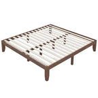 Cadre de lit King Size 14'' Costway avec support à lattes en bois pour matelas EspressoNaturel