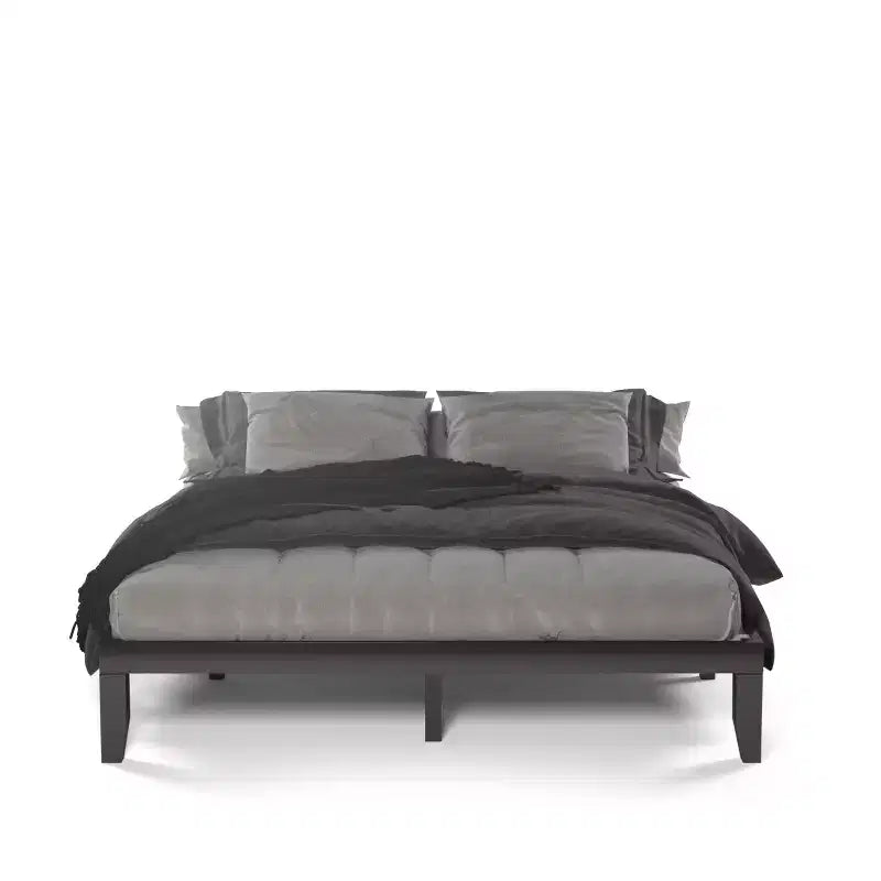 Cadre de lit King Size 14'' Costway avec support à lattes en bois pour matelas EspressoNaturel