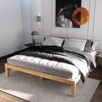 Cadre de lit King Size 14'' Costway avec support à lattes en bois pour matelas EspressoNaturel