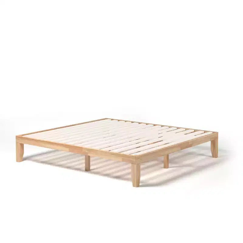 Cadre de lit King Size 14'' Costway avec support à lattes en bois pour matelas EspressoNaturel