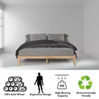 Cadre de lit King Size 14'' Costway avec support à lattes en bois pour matelas EspressoNaturel