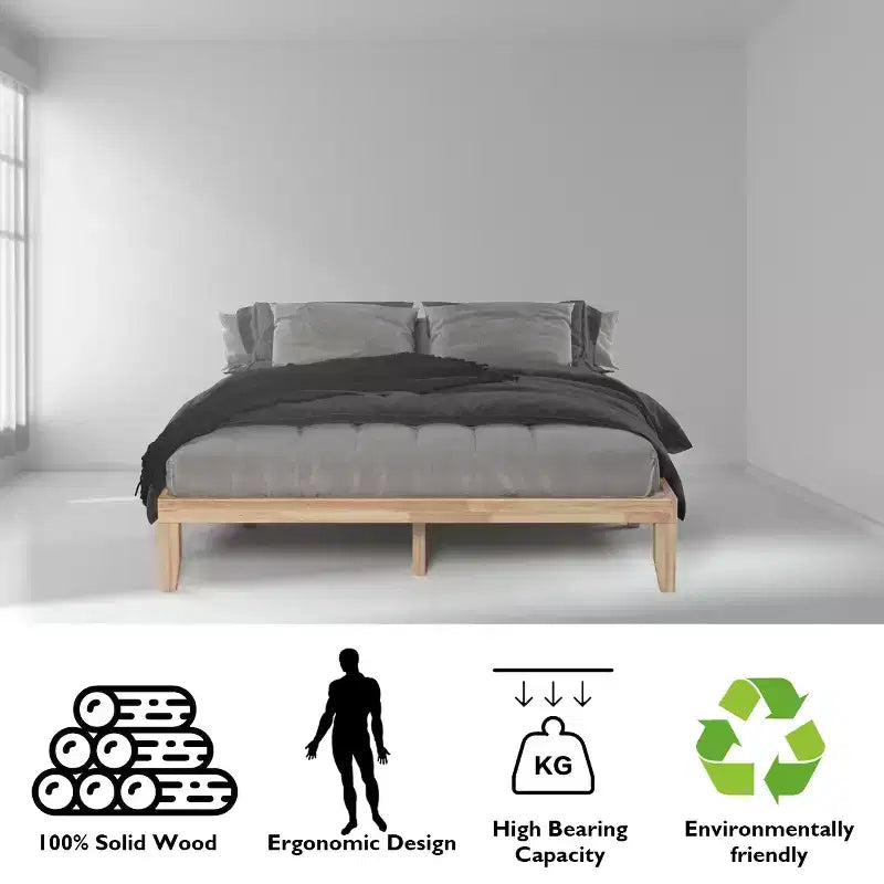 Cadre de lit King Size 14'' Costway avec support à lattes en bois pour matelas EspressoNaturel