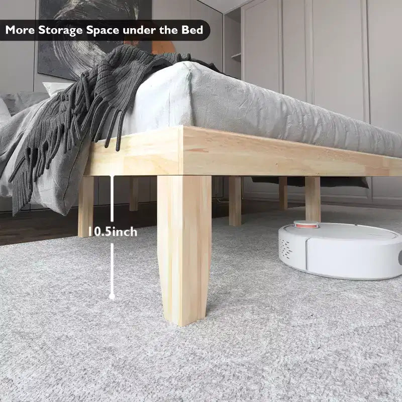 Cadre de lit King Size 14'' Costway avec support à lattes en bois pour matelas EspressoNaturel