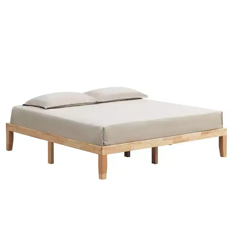 Cadre de lit King Size 14'' Costway avec support à lattes en bois pour matelas EspressoNaturel