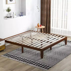 Cadre de lit King Size 14'' Costway avec support à lattes en bois pour matelas EspressoNaturel