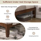 Cadre de lit King Size 14'' Costway avec support à lattes en bois pour matelas EspressoNaturel
