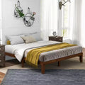 Costway King Size 14'' Wooden Bed Frame Mattress Platform Wood Slats Support EspressoNatural