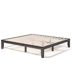 Cadre de lit King Size 14'' Costway avec support à lattes en bois pour matelas EspressoNaturel