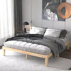 Cadre de lit King Size 14'' Costway avec support à lattes en bois pour matelas EspressoNaturel