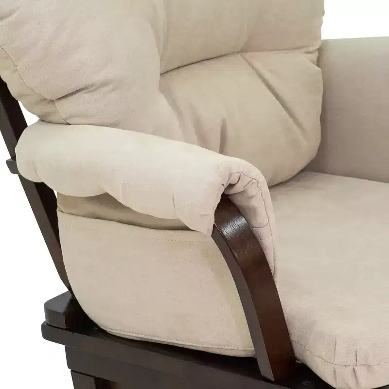 Fauteuil à bascule et repose-pieds HOMCOM pour chambre d'enfant, rembourrage épais et base en bois, blanc crème