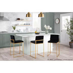 Lot de 2 tabourets de bar hauts Fuji Steel/Velvet - LumiSource