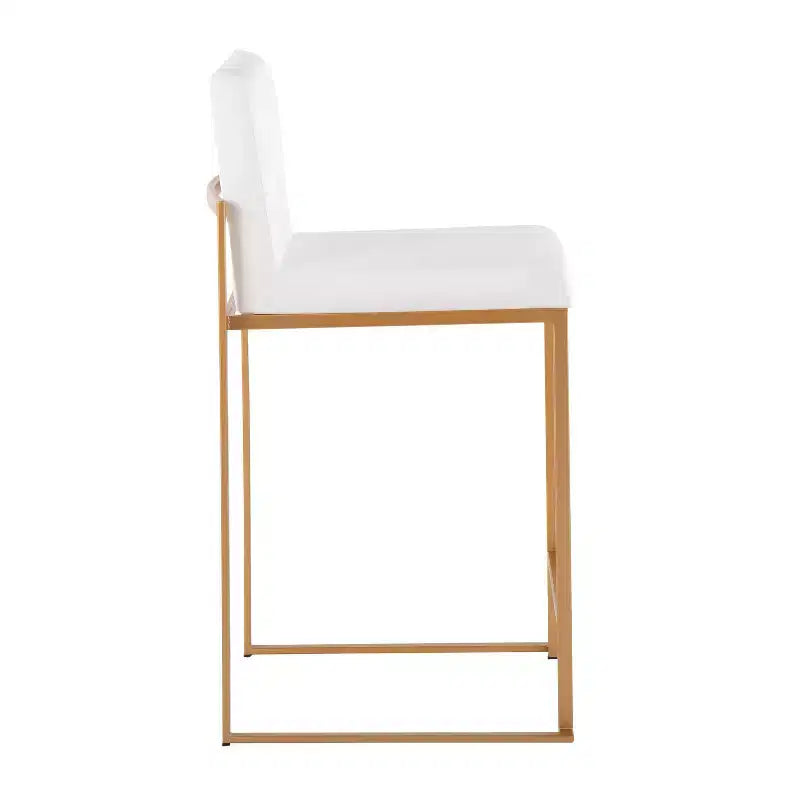 Lot de 2 tabourets de bar hauts Fuji Steel/Velvet - LumiSource