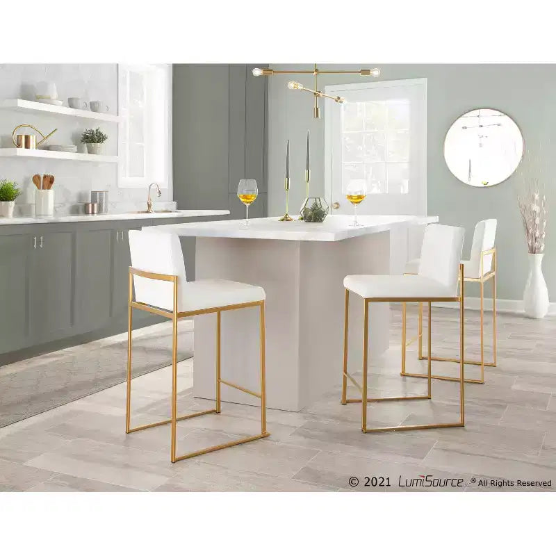 Lot de 2 tabourets de bar hauts Fuji Steel/Velvet - LumiSource