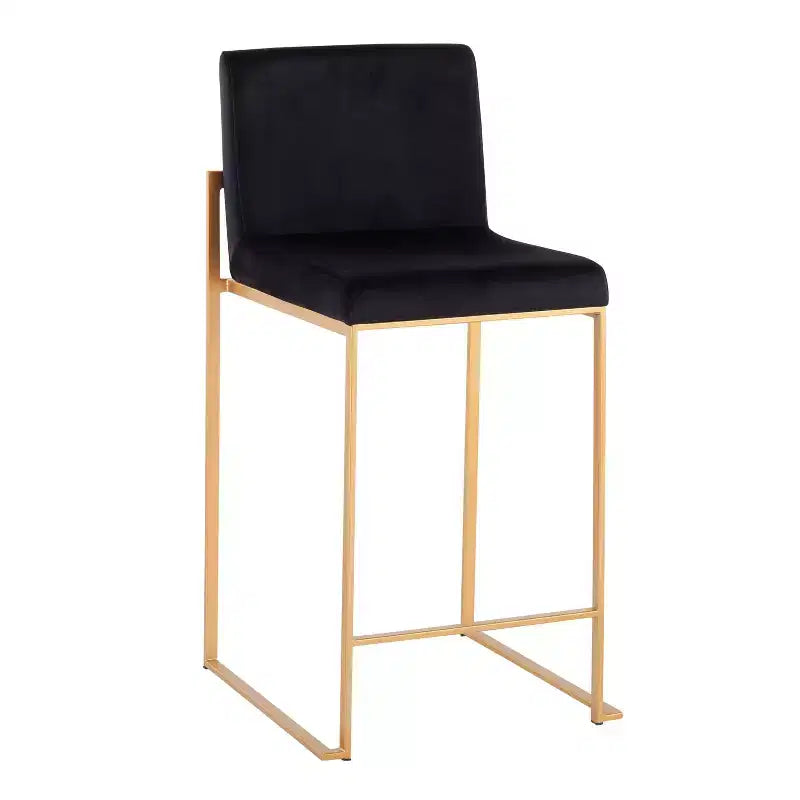 Lot de 2 tabourets de bar hauts Fuji Steel/Velvet - LumiSource