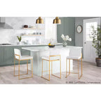 Lot de 2 tabourets de bar hauts Fuji Steel/Velvet - LumiSource