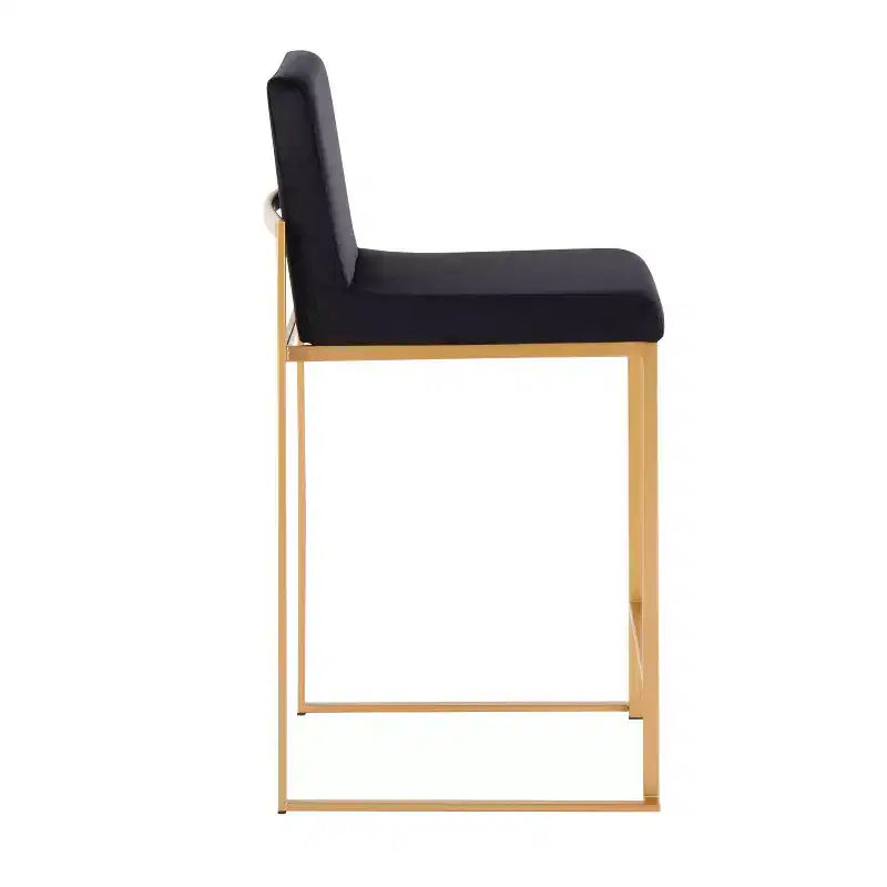 Lot de 2 tabourets de bar hauts Fuji Steel/Velvet - LumiSource